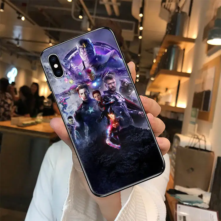 TPU Marvel DC Comics железные человеческие Мстители Endgame Thanos Мягкий ТПУ чехол для iPhone X SE 5 5S 6 6 S Plus 7 8 Plus XR XS MAX - Цвет: TPU