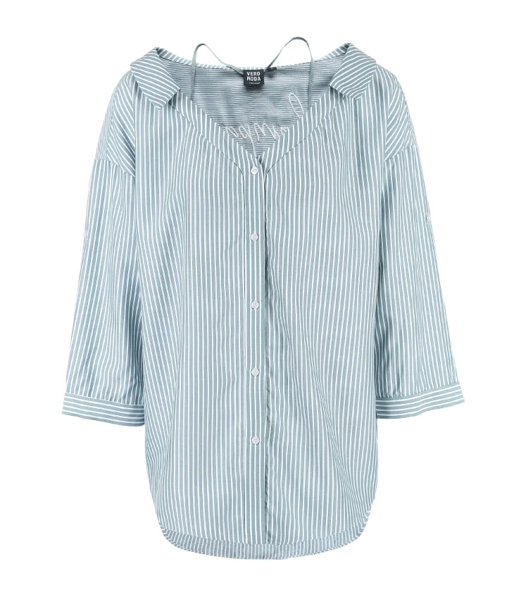 Vero Moda женская рубашка со шнуровкой и воротником в полоску с рукавами 3/4 | 318331525