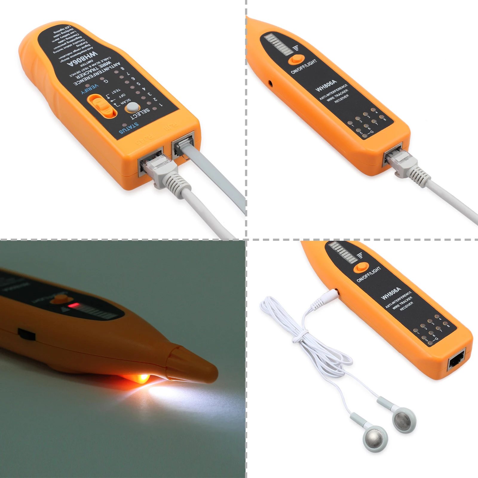 PROSTER для сетевого кабеля RJ45 тестер телефонных кабелей Lan трекер кабель Трейсер с