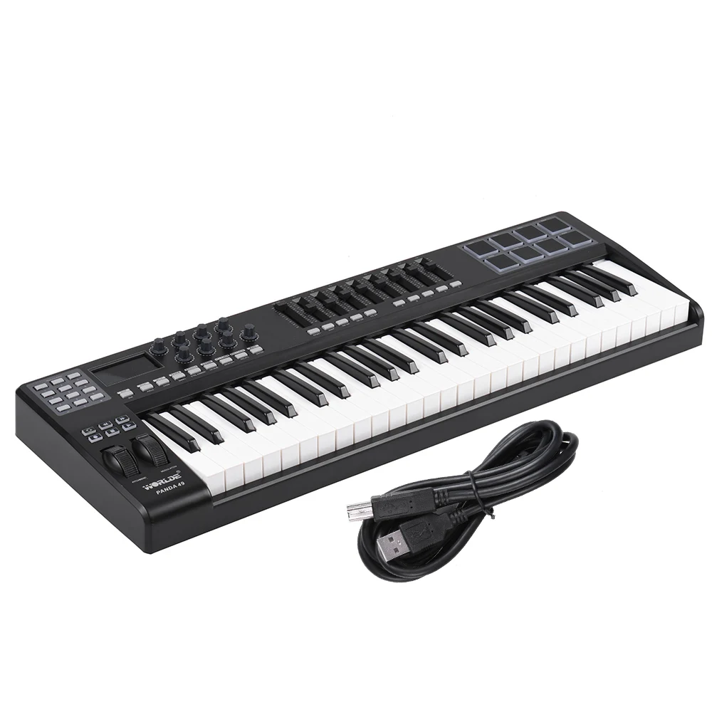 PANDA49 49-клавишная MIDI-клавиатура MIDI-контроль USB-управление ler 8 барабанных колодок с