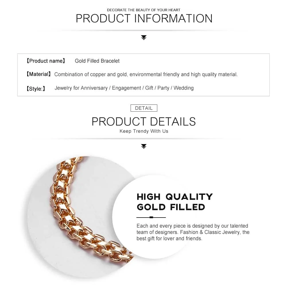 Комплект женских украшений из плетеных звеньев и серег Цвет Розовое золото 585