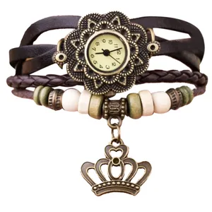 Часы Timezone #501 женские, винтажные кварцевые наручные часы с кожаным ремешком