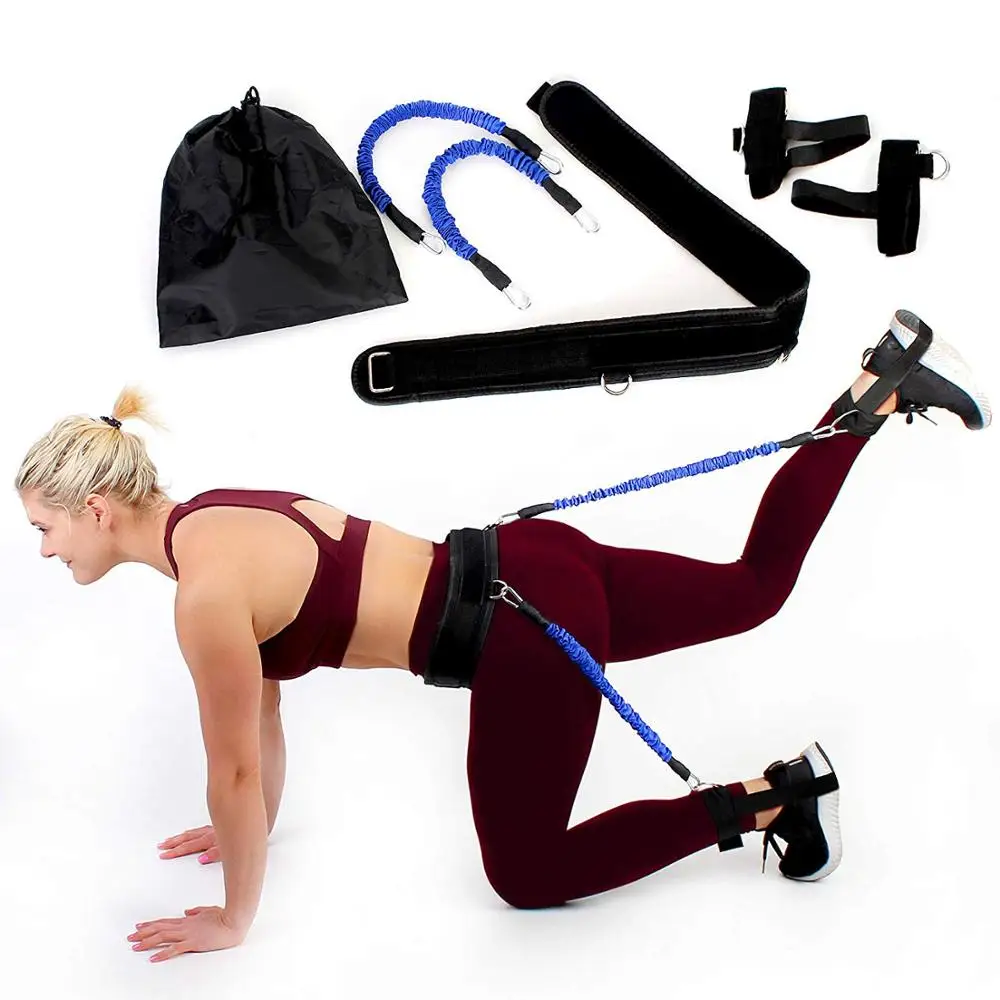 25LB Blue Резистивные ленты для ног Butt Lifter Твердые идеальные бикини попа поезд вертикальные Спортсмены Фитнес тренажерный зал прыжок гибкость тяните веревку - Цвет: 25LB Blue