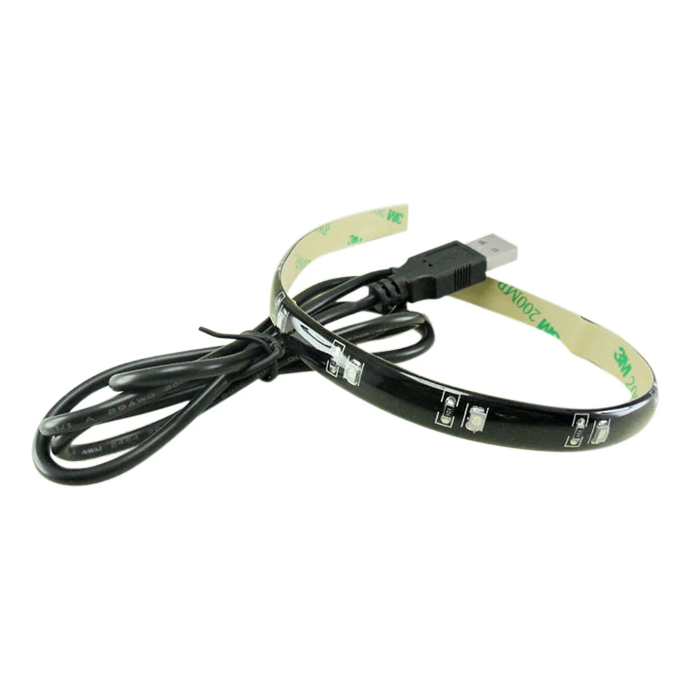 Светодиодная лента с USB 3528 SMD 5 В подсветка для телевизора HD 12 светодиодов Плоский