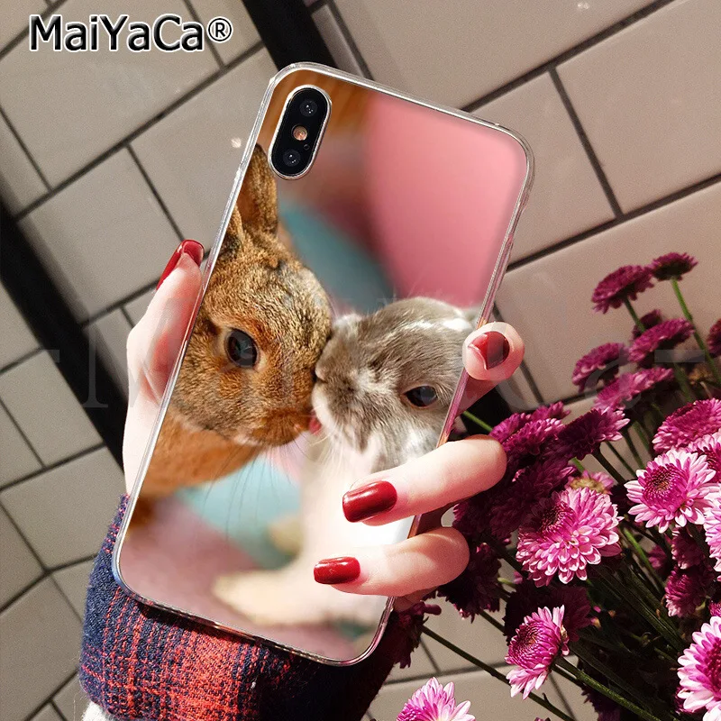 A9 MaiYaCa, мягкий чехол для телефона из ТПУ с милым рисунком кролика, кролика, для Apple iPhone 8, 7, 6, 6S Plus, X, XS, MAX, 5, 5S, SE, XR - Цвет: A9