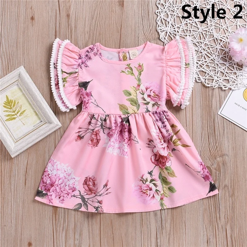 Летний комплект из 2 предметов для маленьких девочек футболка с короткими