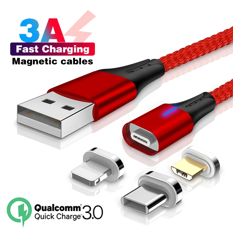 Магнитный Кабель зарядного устройства микро usb для iPhone освещение samsung Xiaomi