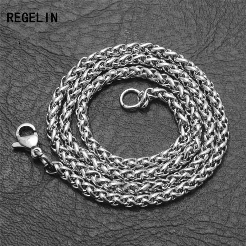 Ожерелье REGELIN мужское из нержавеющей стали цепочка с карабином длиной 50/60/70/80 см