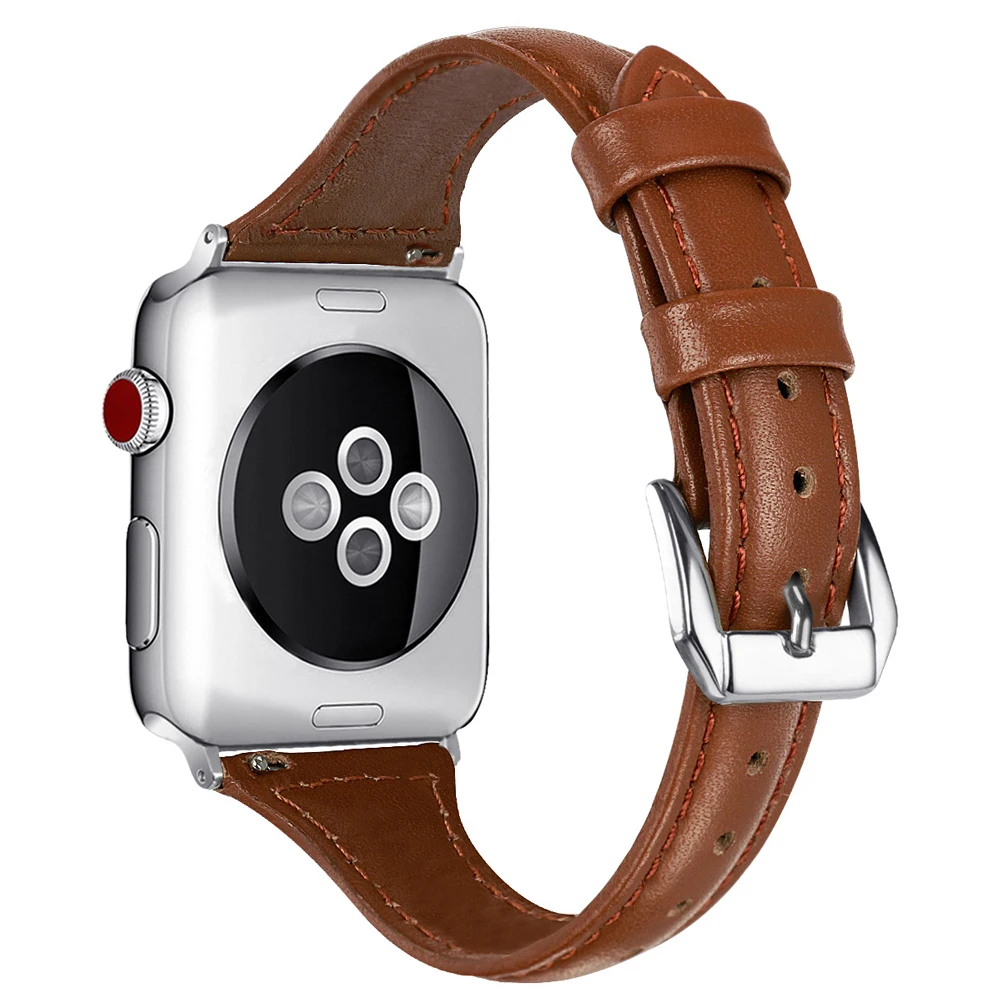 Натуральная кожа Ремешки для Apple Watch Для женщин наручные часы Группа 38 мм 42