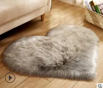 

Love heart shaped fur carpet warm imitation wool floor mat seat cushion mat plush rug