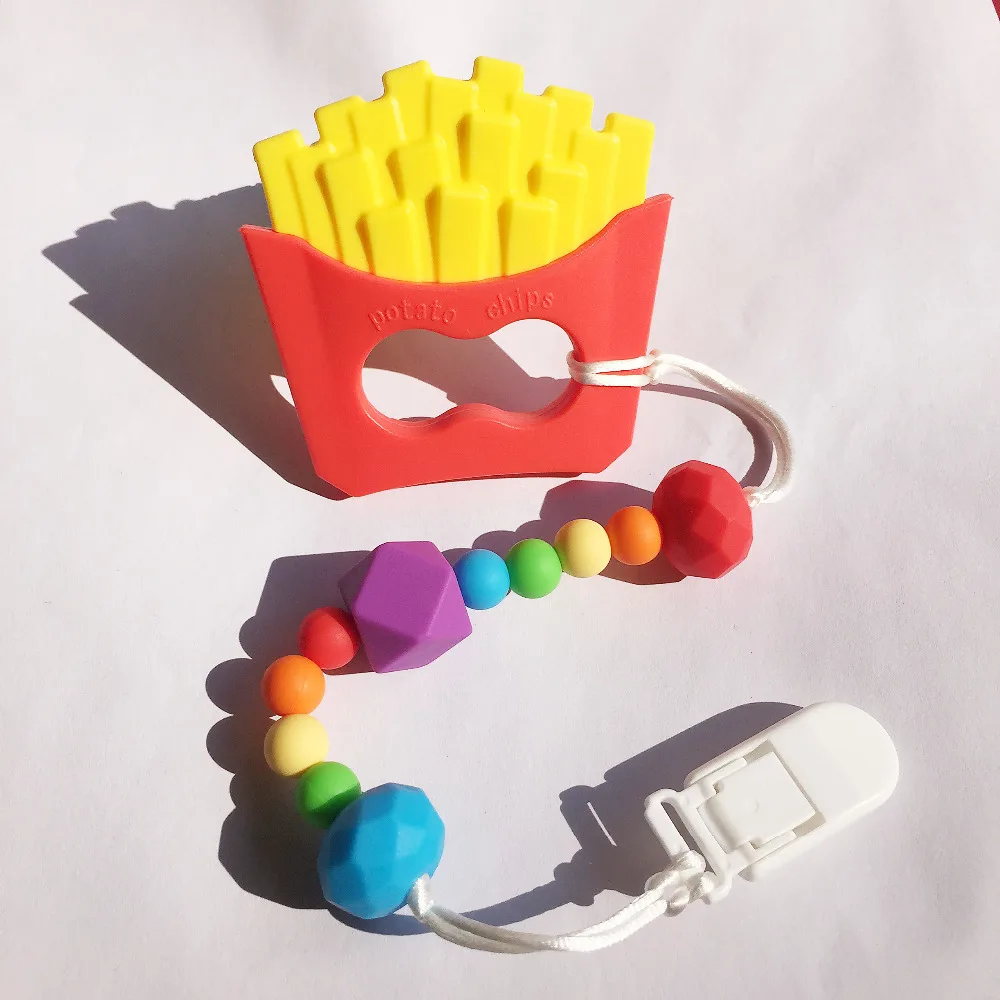 100% силиконовые чипсы для прорезывания картофеля соски ожерелье детских чипсов