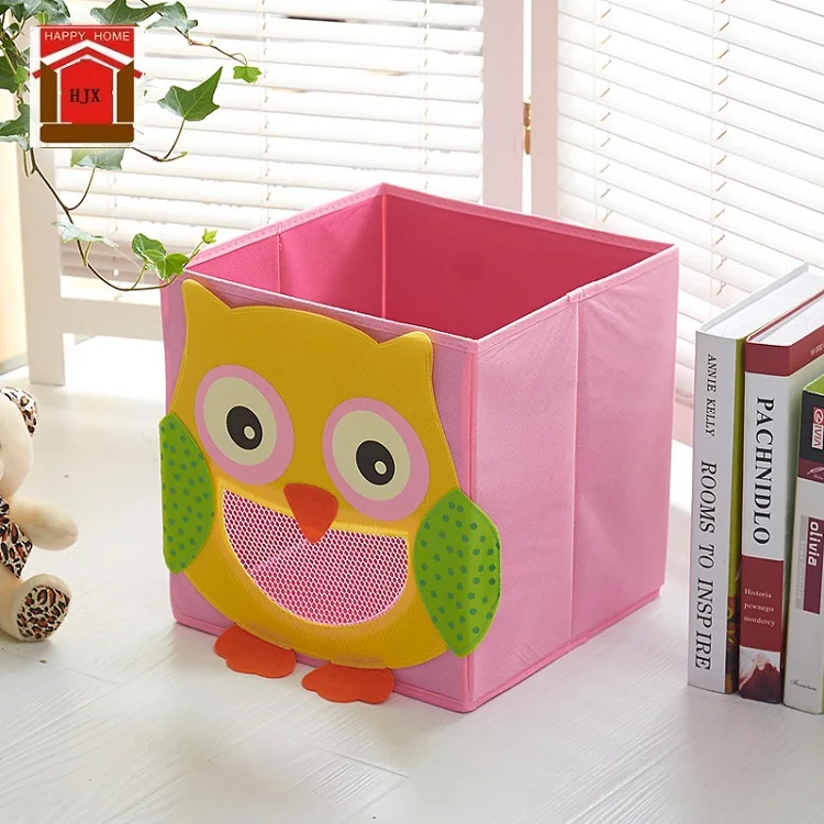 Owl 3D мультфильм нетканый материал детская коробка для хранения игрушек животные вышивка узор складная коробка для хранения одежды Нижнее белье дальность - Цвет: Owl