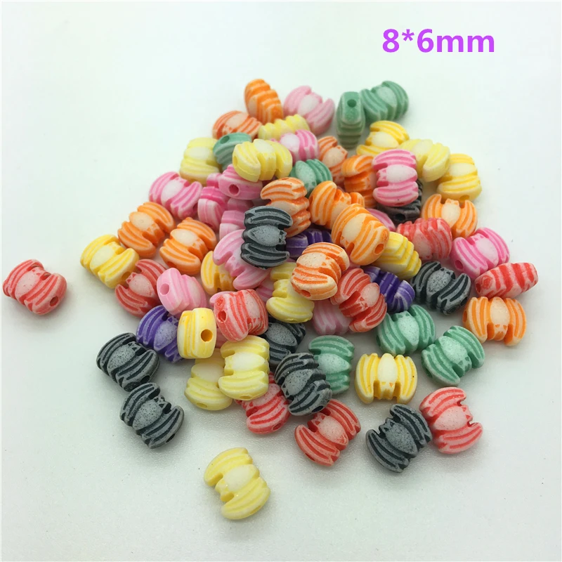 Бусины акриловые перфорированные 8 х6 мм 50 шт.|beads diy|mix colorsdiy jewelry making |