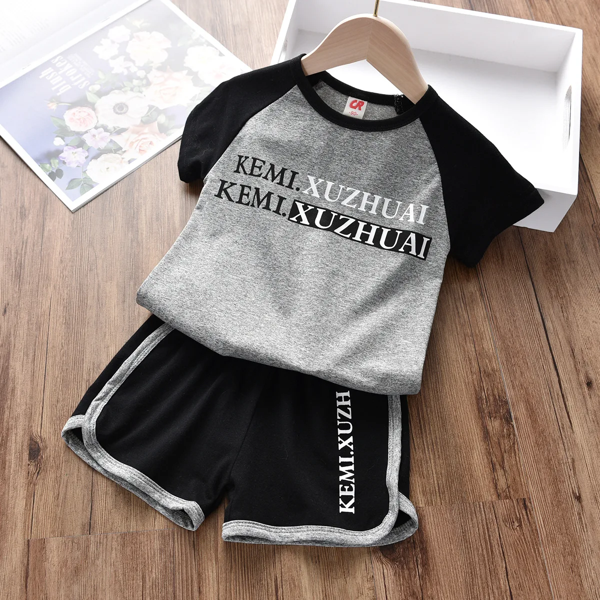 Pink Fashion Children's Sports Sets New Summer Casual Short-sleeved T-shirt Girls and Boys Clothing | Детская одежда и обувь