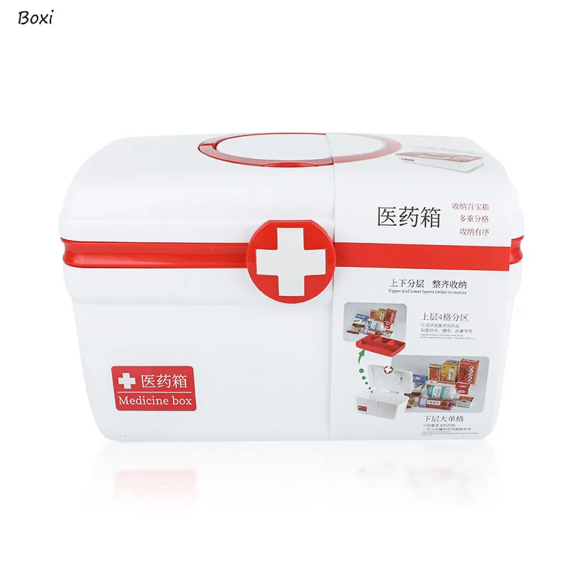 Boxi 1pc Family Medicine Box Organizer Case Baby First Aid Multi-layer Large Capacity Plastic Medical Storage boxes | Дом и сад