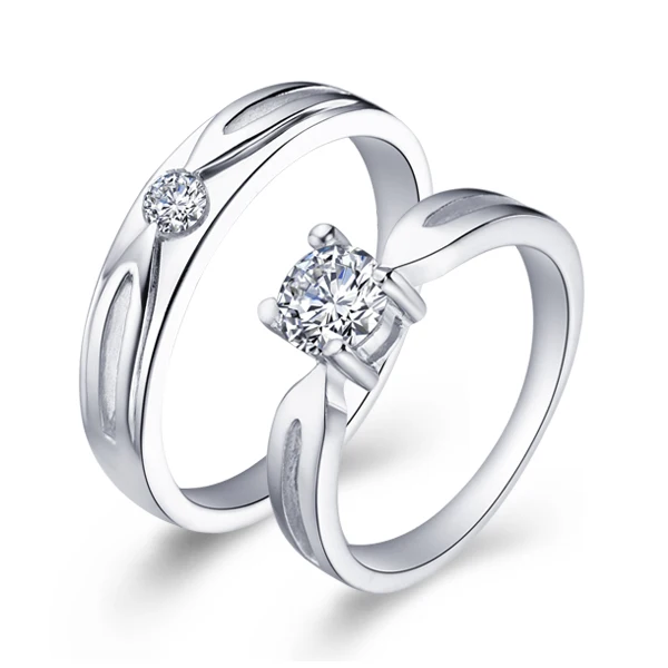 Romantic Couple Rings CZ Nice Exquisite Wedding Anniversary For Lovers Plated Gold Jewelry J041 | Украшения и аксессуары