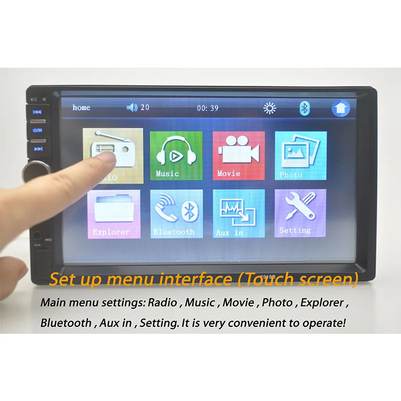 7 дюймов Bluetooth радио кассетный плеер камера заднего вида 2 Din Зеркало Ссылка для Android 7,0 FM автомагнитол ЖК сенсорный экран аудио автомобиля