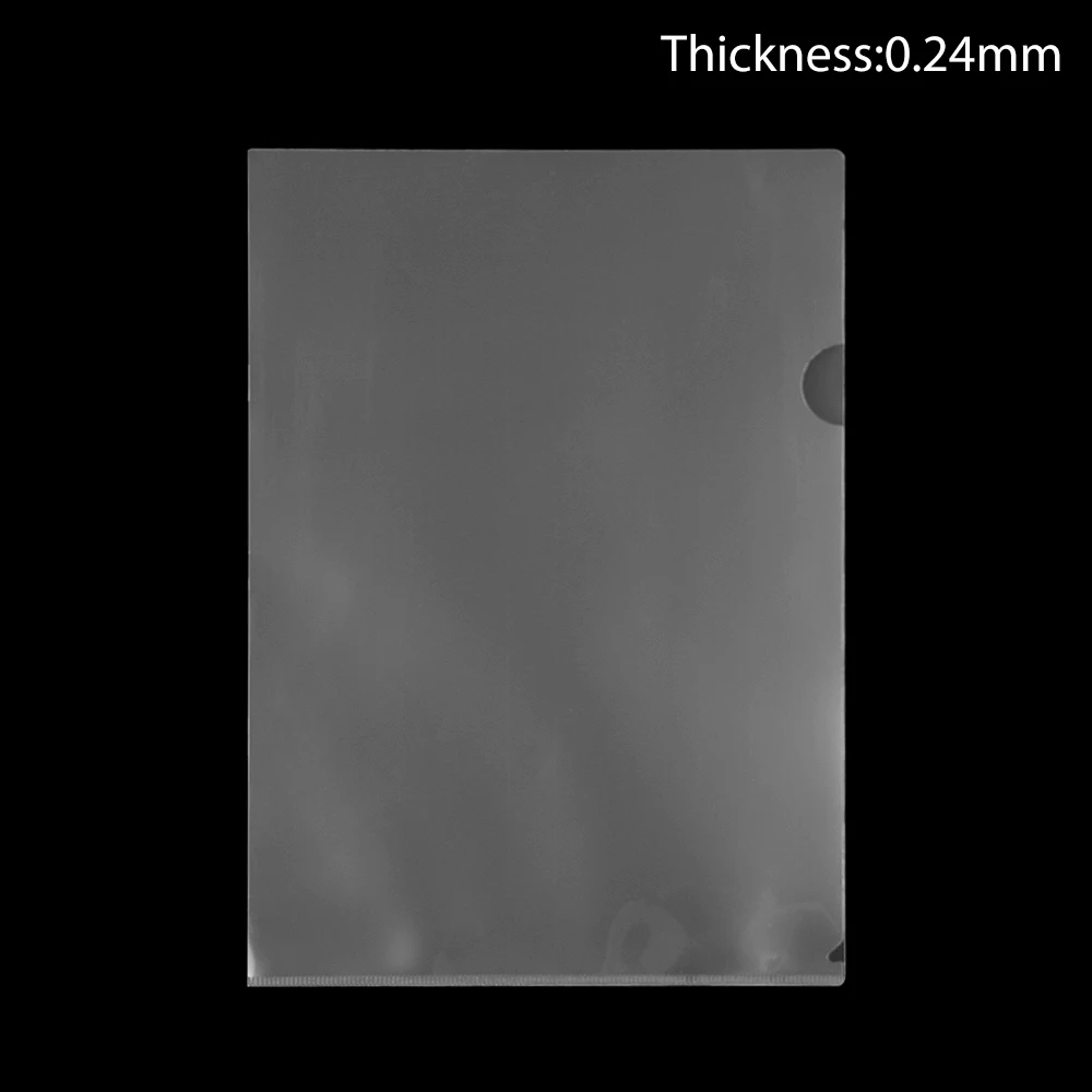 0.24mm 3 шт./лот, Размер A4, прозрачный, L, складной карман для документов, бумажный мешочек, сумка для купюр, файлов, карманная папка, офисная, деловая, для использования, сумка для файлов - Цвет: 0.24mm
