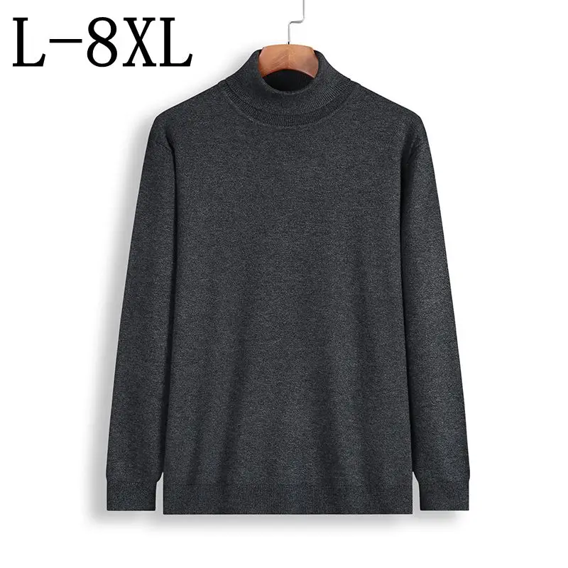 Размер 8XL 6XL, модный свитер с высоким воротом, Осень-зима, мужской Рождественский свитер, повседневный теплый мужской вязаный свитер и пуловер для мужчин