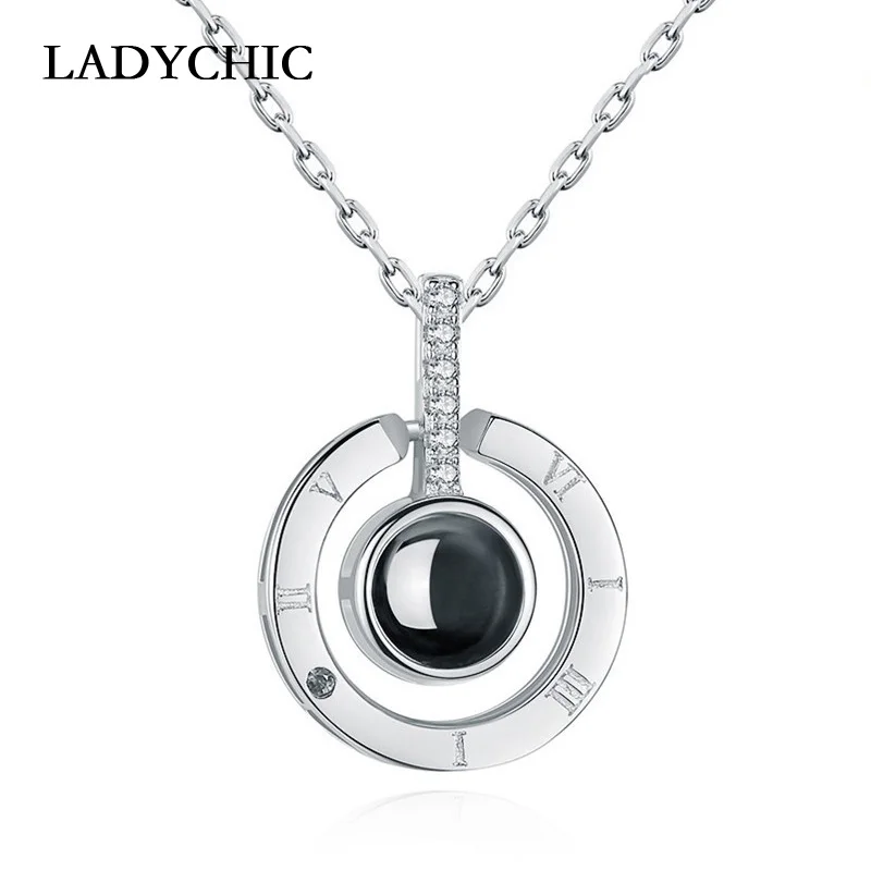 Circle Silver Розовое золото и серебро 100 языков я люблю тебя проекция индивидуальный кулон, ожерелье история любви подвижное ожерелье s Прямая поставка - Окраска металла: Circle Silver
