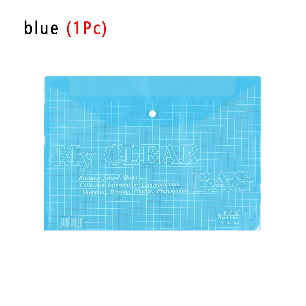 Style 2 - blue A4 цветная молния прозрачная сумка-файл для документов сумка Папка с файлами простой пенал канцелярский школьный офисный принадлежности - Цвет: Style 2 - blue