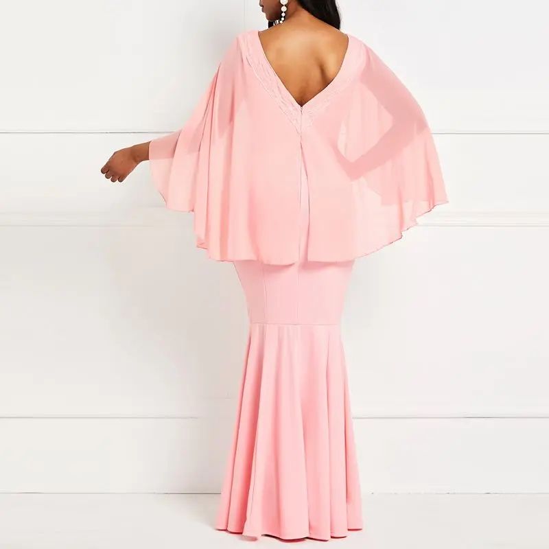 Элегантные вечерние платья русалки женские Сексуальные Сетчатая МАНТИЯ С v