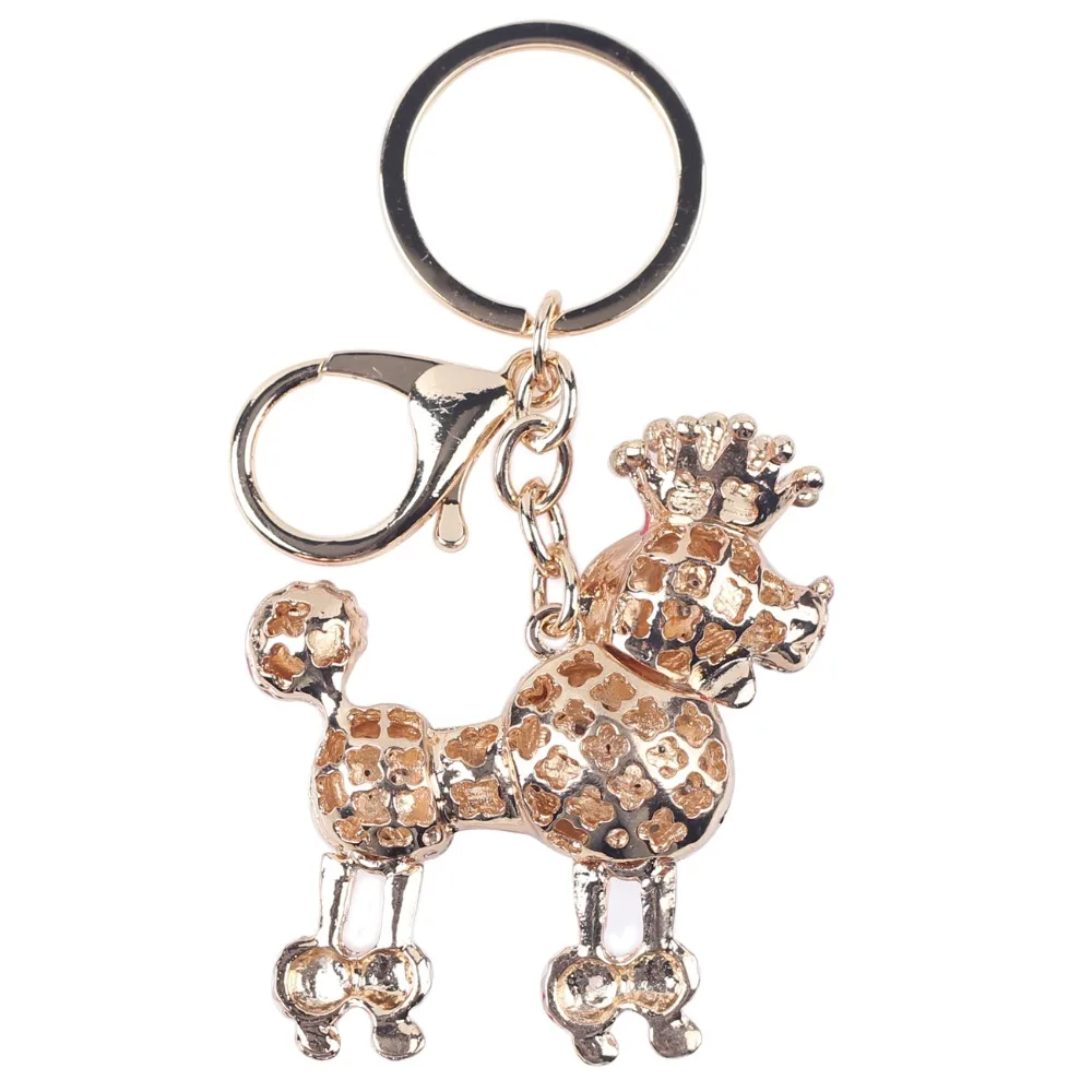 WEVENI металлический брелок для ключей в виде пуделя с кристаллами Шарм 2018