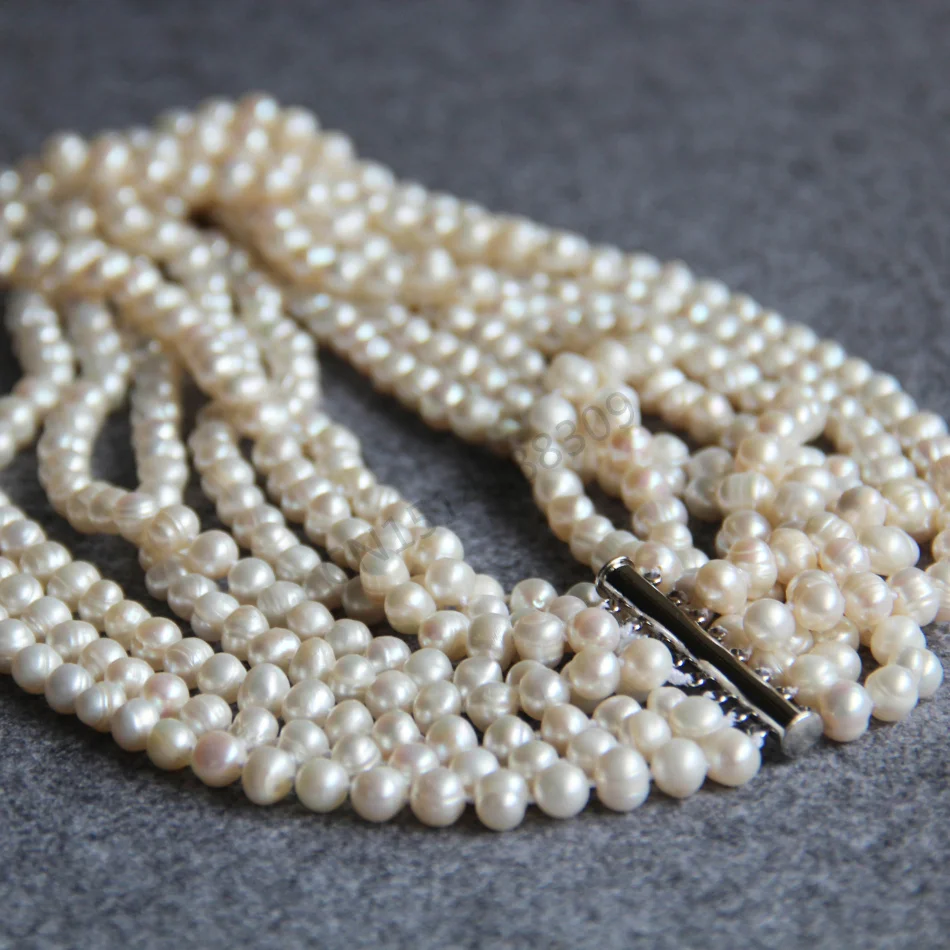 

Necklace&Bracelet 7-8mm White Long Multilayer Pearl Pendant Women Choker Charm Girl Chain Party Jewelry Brand fresh water