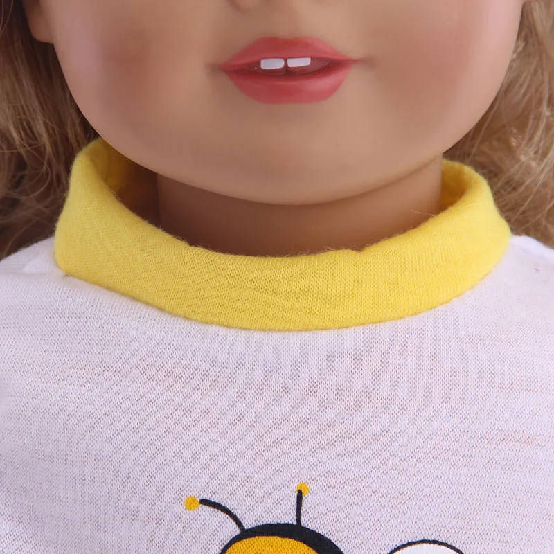 Popular Doll Clothes Cute Bee Pattern Suit for 18-inch American or 43 cm Baby Children's Best Gift | Игрушки и хобби