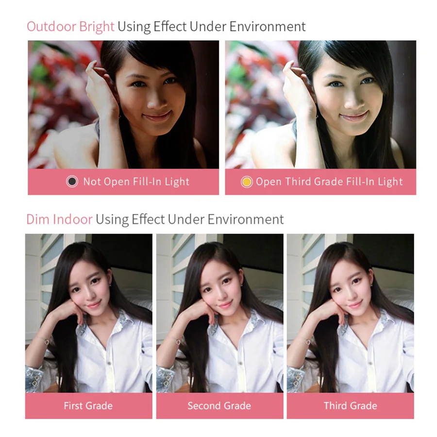 Цветная светодиодная лампа для селфи регулируемая подсветка iPhone Xiaomi Huawei