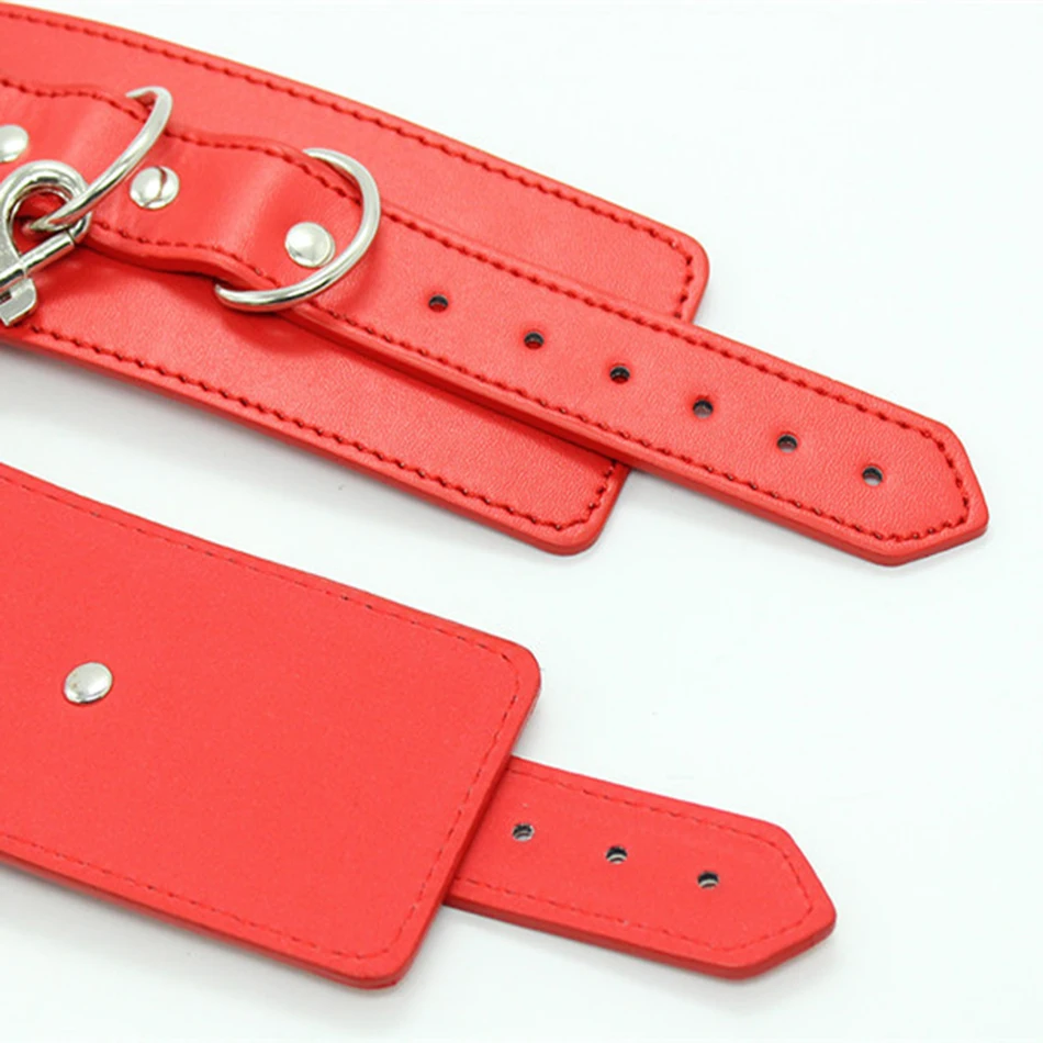 Красные наручники из искусственной кожи фиксаторы сексуальное рабство