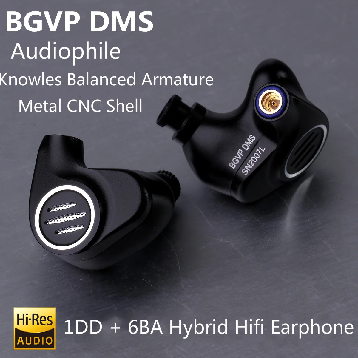 Наушники вкладыши BGVP DMS 1DD + 6BA сбалансированный Гибридный Hi Fi музыкальный монитор