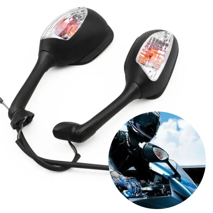 Одна пара черных встроенных зеркал поворота для Suzuki GSXR 600 750 1000 2006-2008 | Автомобили и
