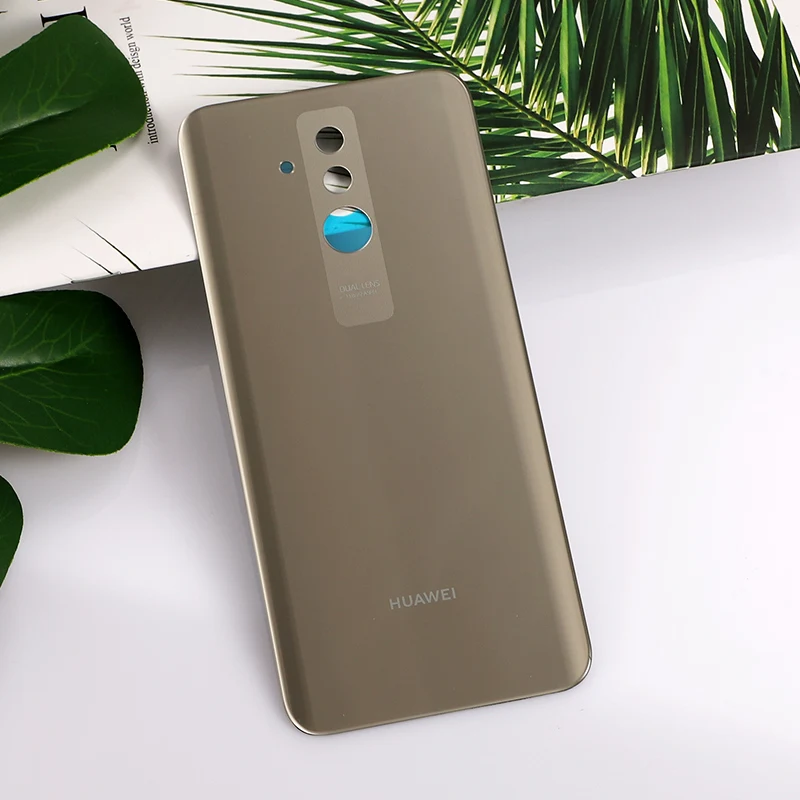 Gold Чехол из закаленного стекла для huawei mate 20 lite, задняя крышка для батареи, запасные части+ клей - Цвет: Gold