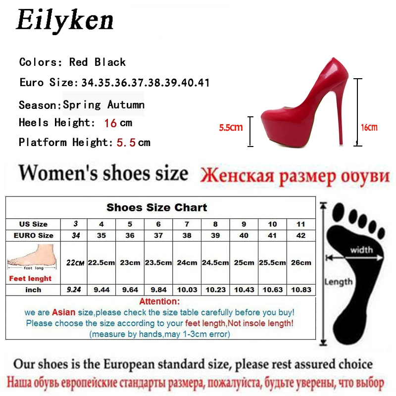 Eilyken весна/осень модные туфли лодочки женские на высоком каблуке платформе 16 см
