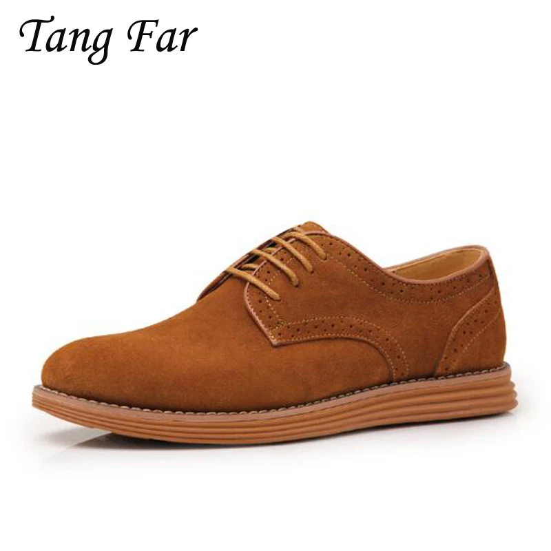 Men Brogue Shoes Plus Size 47 45 Men's Breathable Casual Man Leather Flats Fashion Board | Обувь