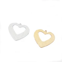 4pcs aluminium alloy hollow open heart shape with multi paillette sequin charm pendant for necklace earring jewelry
