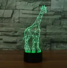Детское освещение игрушка 3D ночник лось, олень мультфильм олень 3D окружающий свет акриловая Спальня Декор светодиодный стол Lampara сенсорный переключатель - Испускаемый цвет: Colorful Gradient
