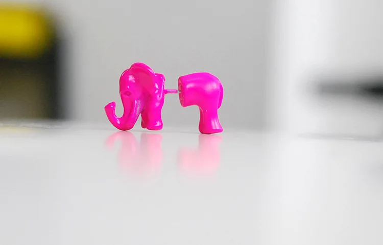 see chart Слон 3D Мода Аниме Сережка с героями мультфильмов милые серьги-гвоздики с животными для женщин девочек детские ювелирные изделия Рождественский подарок - Окраска металла: see chart