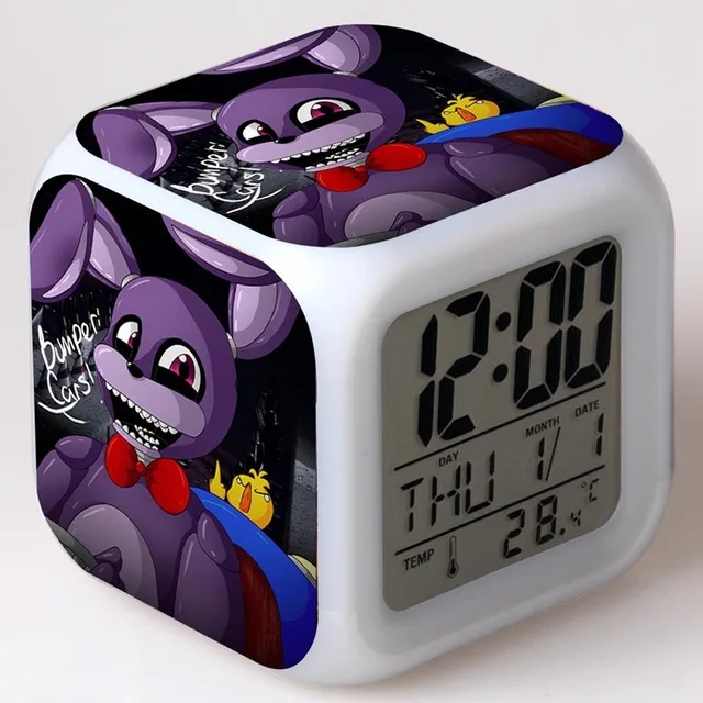 Шоколад FNAF мир цифровой будильник Ночной светильник светодиодный 7 цветов Изменение reloj despertador de cabeceira пять ночей у Фредди детские часы - Цвет: Шоколад