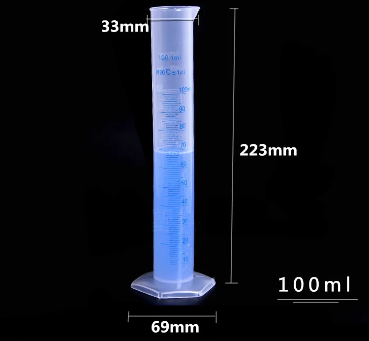 

Прозрачный пластиковый мерный цилиндр, 60 шт., 100 мл