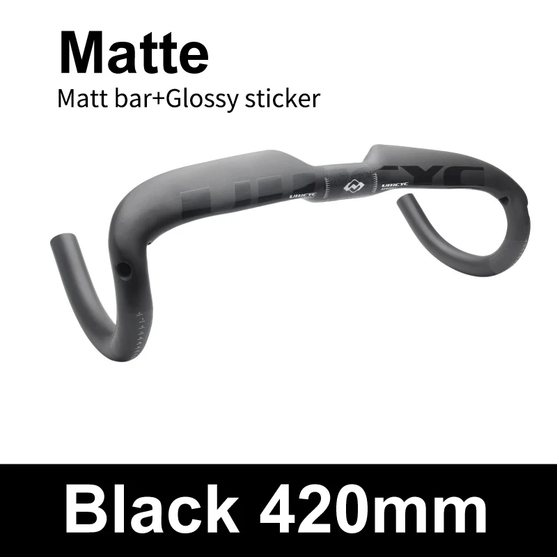 Ullicyc 420mm ULLICYC дорожный велосипедный гоночный матовый/глянец полностью углеродный руль Внутренний кабель углеродное волокно для велосипеда, руль 31,8*400/420/440 мм WB240 - Цвет: Ullicyc 420mm