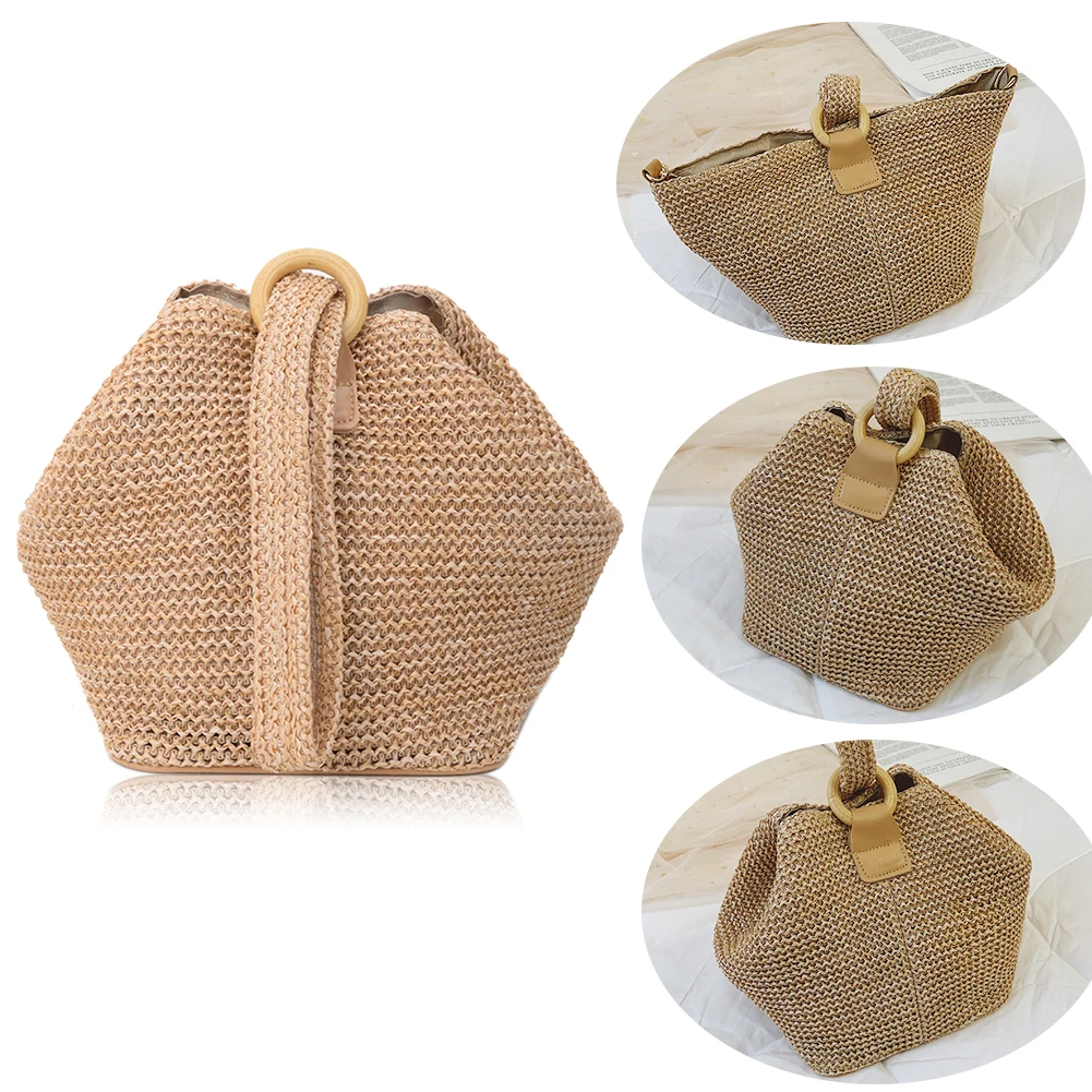 Модная винтажная соломенная сумка Женская подходящая ко всему пляжная