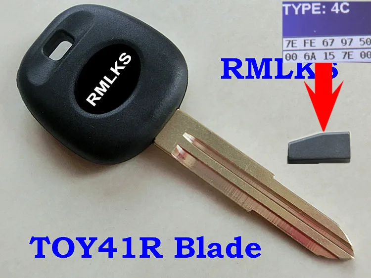 RMLKS сменный транспондерный ключ 4C Чип нережущее лезвие подходит для Toyota Camry Corolla