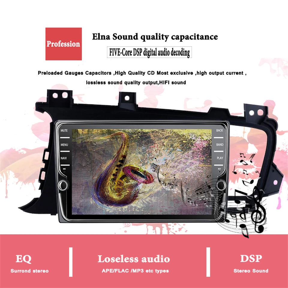 Deckless Восьмиядерный Android 9,1 автомобильный DVD 64G плеер для Kia K5 Optima 2011- GPS Радио Стерео Головные устройства 4G LTE SIM Carplay