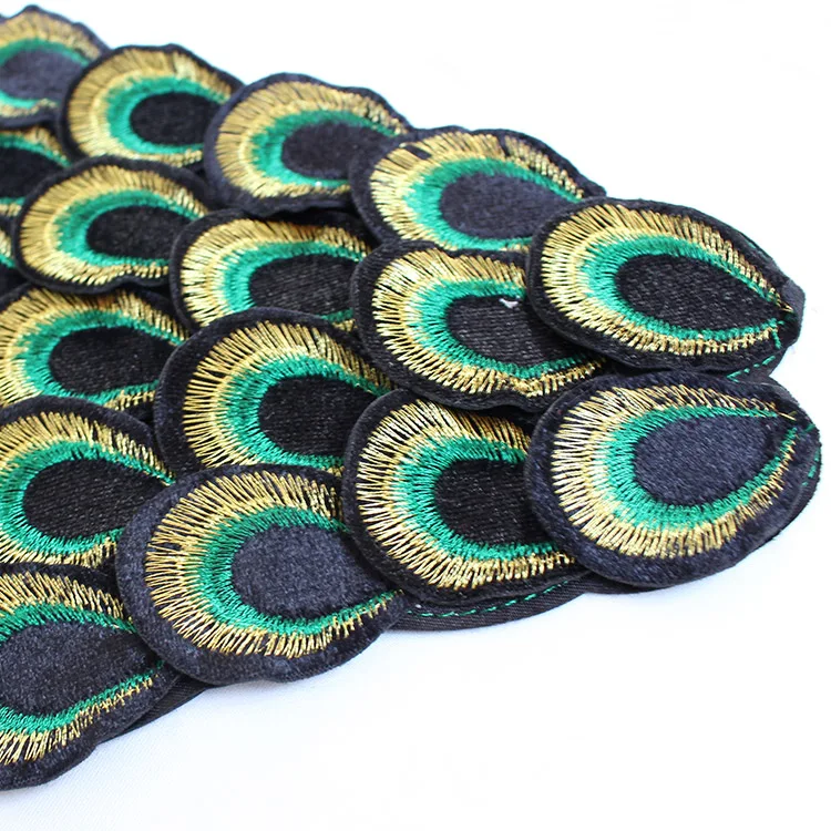 2 шт./лот изысканная модная флисовая вышивка с аппликацией хвост павлина Большие