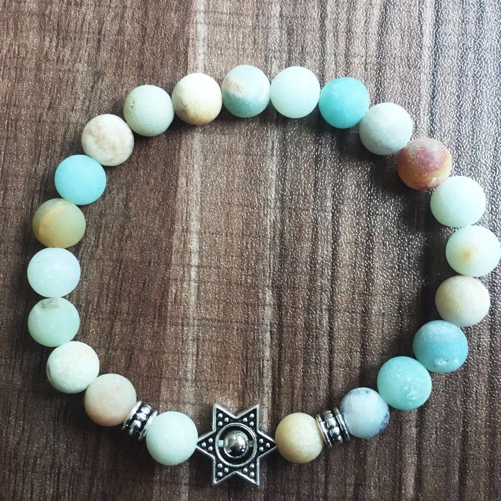 8 мм матовый Амазонит браслет из натурального камня шестиугольный для женщин и