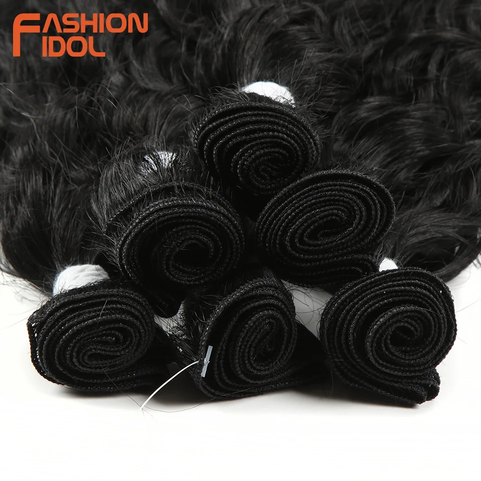 FASHION IDOL Afro Kinky Curly Hair With Closure For Black Women Soft Long 30inch Ombre Golden Synthetic Hair Heat Resistant