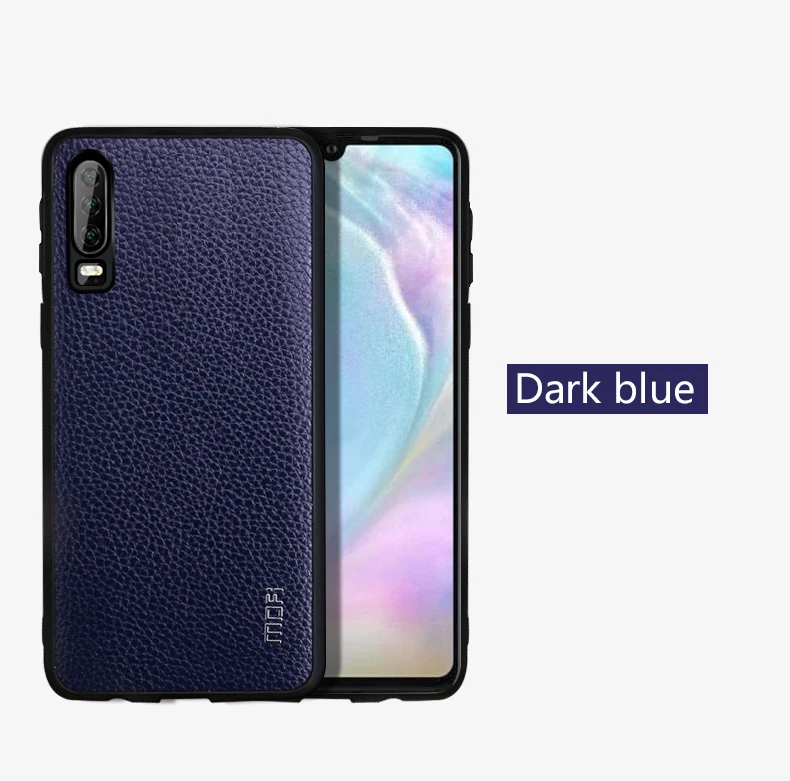 Для huawei P30 Pro чехол Mofi для huawei P30 Lite чехол Обложка на заднюю панель из искусственной кожи зернистый деловой стиль для huawei P30 Крышка Черный Красный