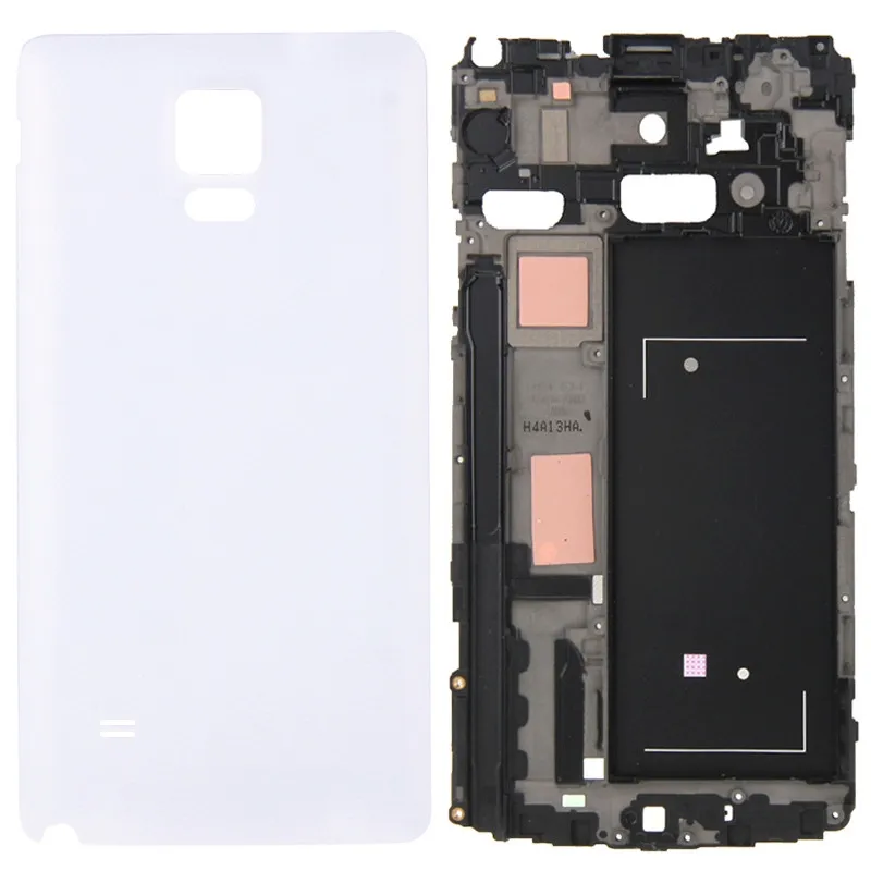 Белый Передняя рамка корпуса lcd+ Замена задней крышки батареи для Galaxy Note 4/N910V - Цвет: Белый